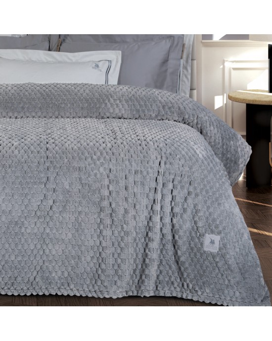 GREENWICH POLO CLUB ΚΟΥΒΕΡΤΑ FLEECE ΥΠΕΡΔΙΠΛH 3476 GREY