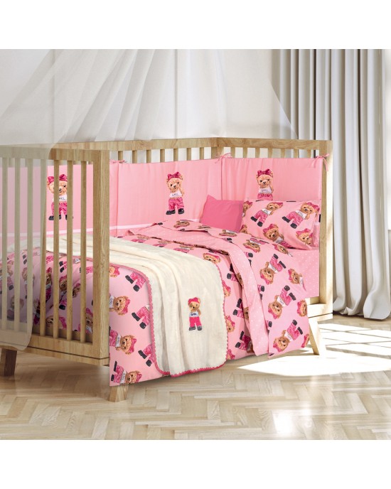 GREENWICH POLO CLUB ΚΟΥΒΕΡΤΑ VELOUR 80X110 ΒΑΒΥ 8839 IVORY, PINK