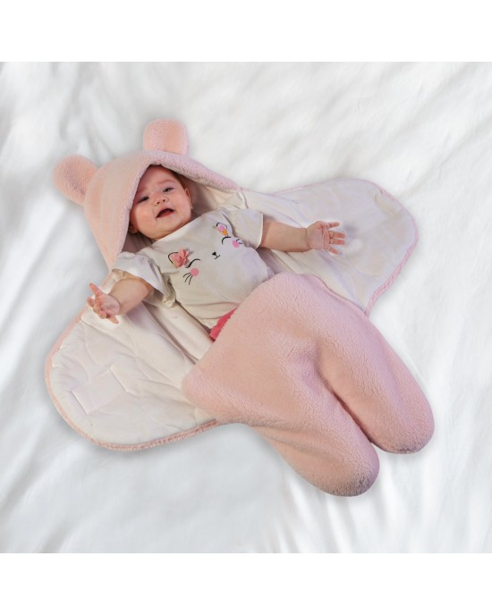 DAS BABY ΥΠΝΟΣΑΚΟΣ FLEECE 80X85 RELAX 4910 PINK