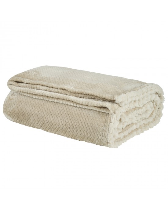 DAS HOME ΚΟΥΒΕΡΤΑ FLEECE 160Χ220 1187 BEIGE