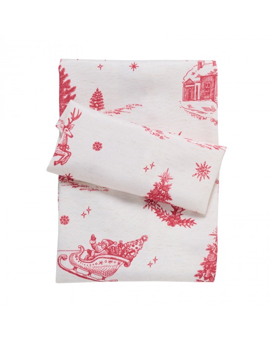 DAS HOME CHRISTMAS ΤΡΑΠΕΖΟΜΑΝΤΗΛΟ 140Χ180 0772 ECRU, RED