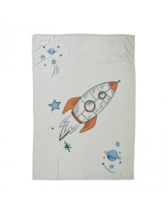 DAS BABY ΚΟΥΒΕΡΤΑ FLEECE 80X110 BABY FUN 4912 BLUE, GREY, ORANGE