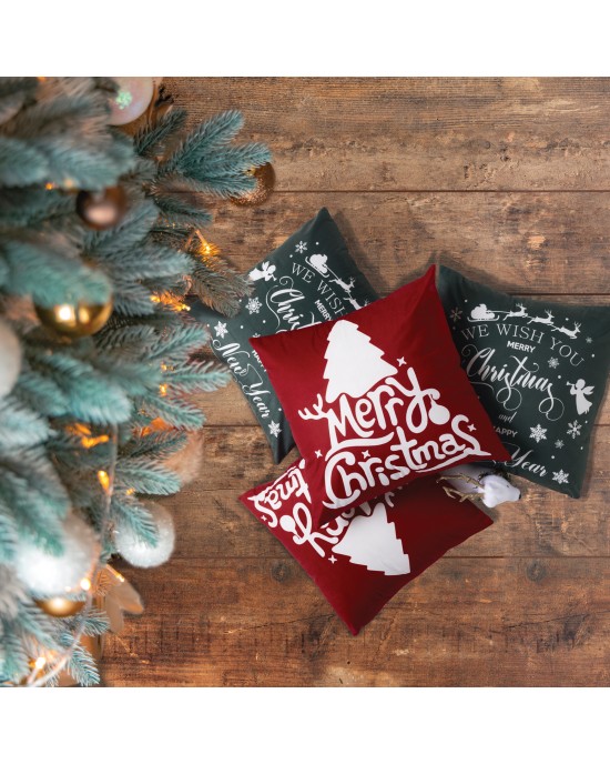 DAS HOME CHRISTMAS ΜΑΞΙΛΑΡΙ ΦΙΓΟΥΡΑΣ 45X45 0771 GREEN