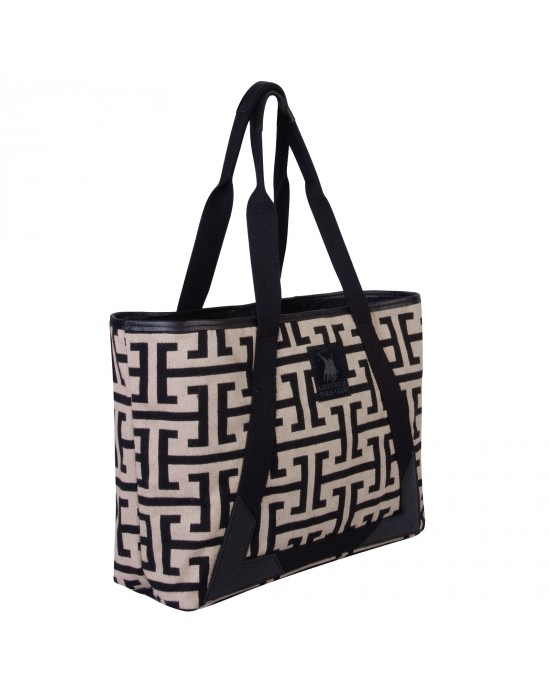 GREENWICH POLO CLUB ΤΣΑΝΤΑ ΘΑΛΑΣΣΗΣ 35Χ42Χ12 3840 BEIGE, BLACK
