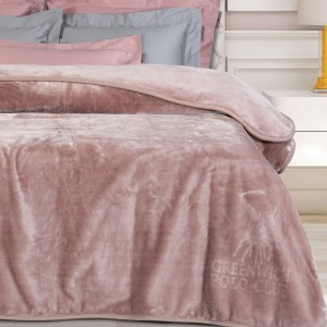 GREENWICH POLO CLUB ΚΟΥΒΕΡΤΑ VELOUR ΜΟΝΗ ESSENTIAL 3469 NUDE