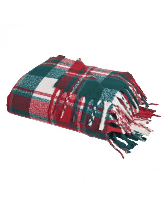 DAS HOME ΚΟΥΒΕΡΤΑ ΚΑΝΑΠΕ FAUX MOHAIR 1378 GRΕΕN, RED