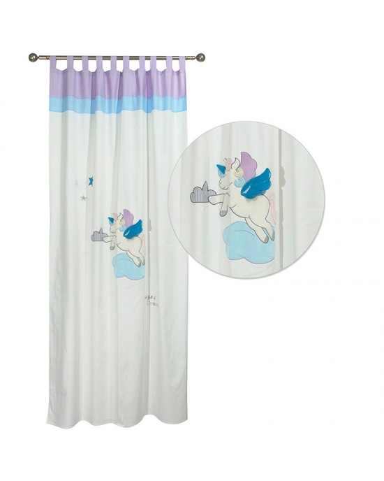 6463 CURTAIN-HOOKS 140X260 CREAM-PINK Nursery curtains