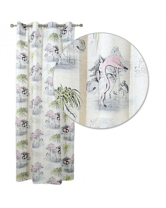 2063 CURTAIN 140X280 WITH TROUSS PINK-GRAY-VEGETABLE