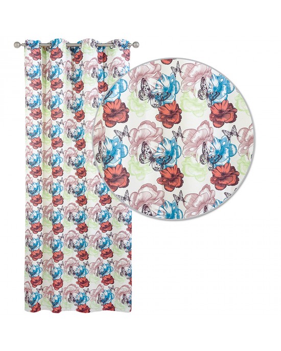 2106 CURTAIN 140Χ280 WITH BROWN-TILE TRUCKS-PETROL-VEGETABLE