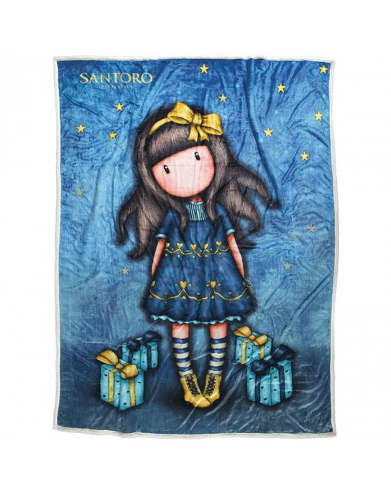 5020 BLANKET FLEECE SHERPA 160X220 SANTORO GORJUSS- JUST BECAUSE BLUE Kids blankets