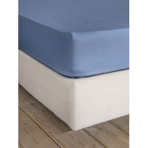 Σεντόνι Μονό με Λάστιχο Superior Satin - Shadow Blue