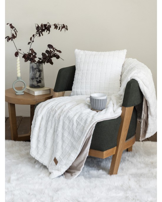 Κουβέρτα καναπέ 130x170 - Weave Cream