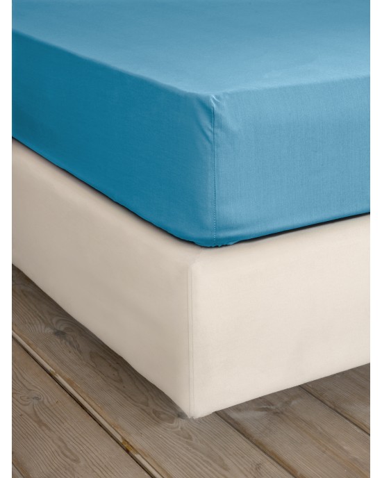 Σεντόνι Υπέρδιπλο με Λάστιχο Unicolors - Petrol Blue