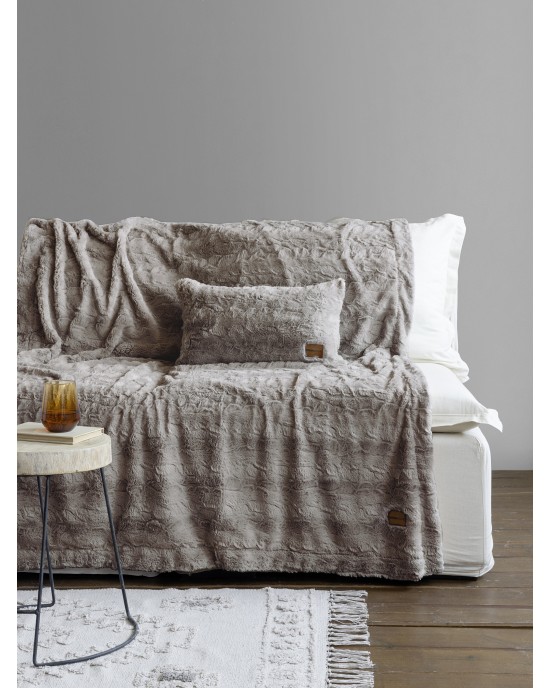 Κουβέρτα καναπέ 130x170 - Velure Cigar Beige