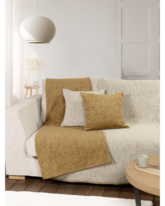 Ριχτάρι διπλής όψης 180x240 - Caldo Beige/Gold