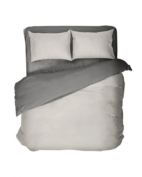 Παπλωματοθήκη Γίγας Colors - Oat Beige / Midnight Gray