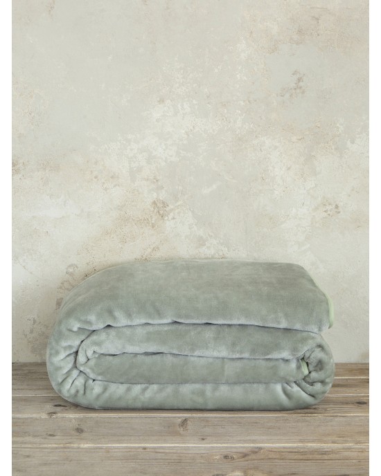 Κουβέρτα Βελουτέ Γίγας 240x260 Coperta - Sage Green Κουβέρτες