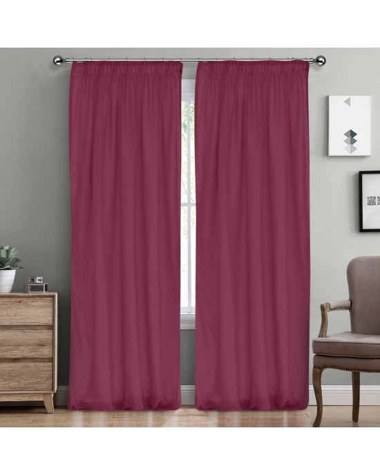 LINO ΚΟΥΡΤΙΝΑ LINE ΜΕ ΤΡΕΣΑ 304 BURGUNDY 145X295