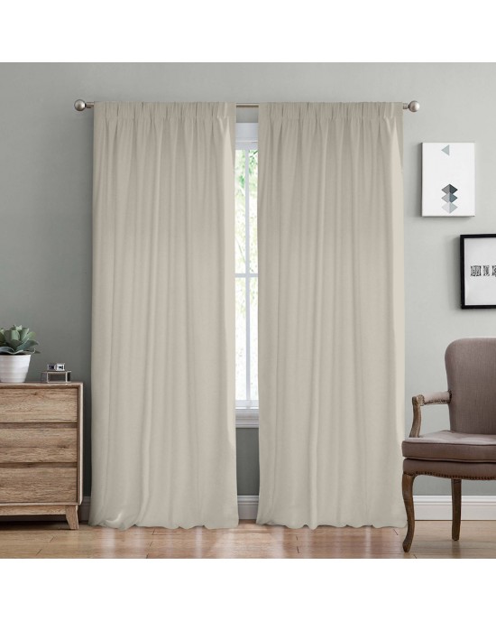 LINO ΚΟΥΡΤΙΝΑ SAMOS ΜΕ ΤΡΕΣΑ C91986 SAND 150Χ275