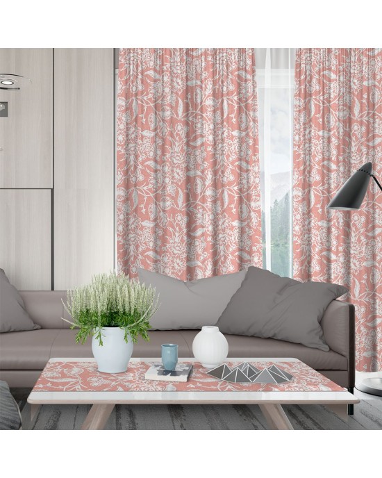 LINO ΚΟΥΡΤΙΝΑ IZAL 301 ΜΕ ΤΡΕΣΑ PINK 135X270
