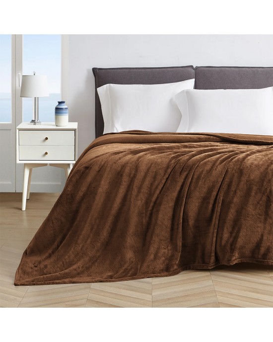 LINO ΚΟΥΒΕΡΤΑ ΒΕΛΟΥΤΕ PELLO BROWN 220X240