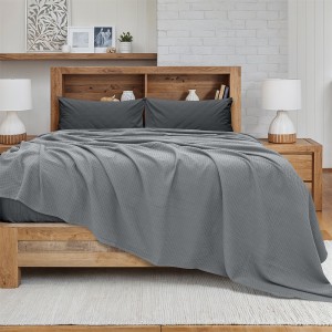 LINO Κουβέρτα King Size (240x260) Πικέ Cocoon Γκρι