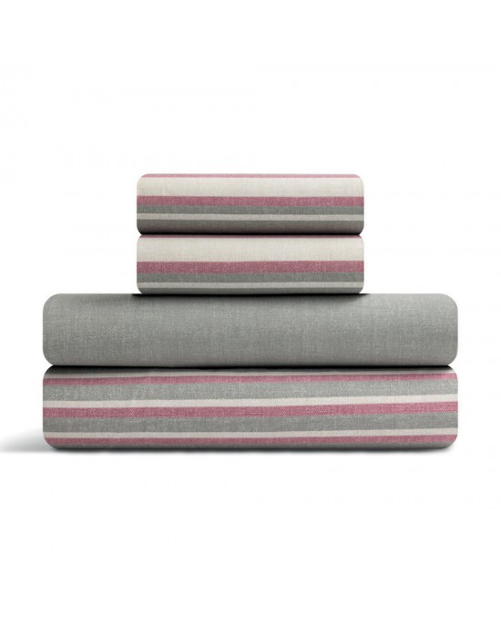 LINO Σετ Σεντόνια Μονά με Λάστιχο (100x200+35) Madison Dusty Pink