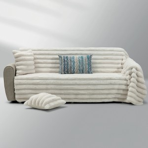 LINO Ριχτάρι Πολυθρόνας 180x180 Γούνα Natt Off White