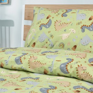 LINO ΠΑΙΔΙΚΑ ΣΕΤ ΣΕΝΤΟΝΙΑ JURRASIC NAP GREEN 170X260