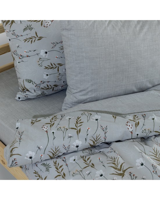 LINO Σετ Σεντόνια King Size (260X270) Verde Ασημί