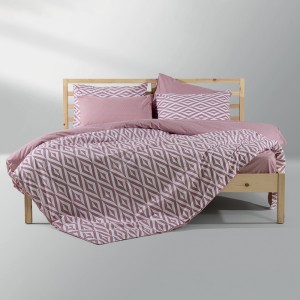 LINO Σετ Σεντόνια Υπέρδιπλα Με Λάστιχο (170Χ200+35) Ikat Dusty Pink