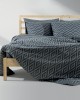 LINO Σετ Σεντόνια Υπέρδιπλα Με Λάστιχο (170Χ200+35) Ikat Σκούρο Γκρι