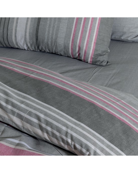 LINO Σετ Σεντόνια Μονά με Λάστιχο (100x200+35) Madison Dusty Pink