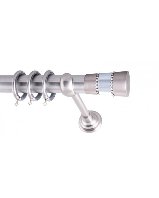 ΚΟΥΡΤΙΝΟΞΥΛΟ ALFA STRASS FRANS  Φ35 ΝΙΚΕΛ ΜΑΤ ΜΕ ΝΙΚΕΛ ΜΑΤ ΕΞΑΡΤΗΜΑΤΑ Φ1,60