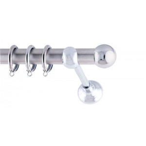 CURTAIN WOOD BILIA XROMIO FRANS Φ25 MAT NICKEL WITH CHROME ACCESSORIES Φ1,60