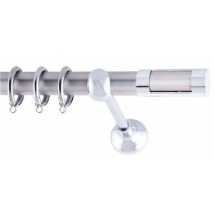 CURTAIN WOOD IRA FRANS Φ25 MAT NICKEL WITH CHROME ACCESSORIES