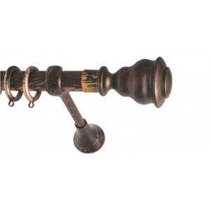 CURTAIN WOOD REGINA FRANS Φ25 BLACK PATINA GOLD Φ1,60