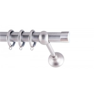 CURTAIN WOOD TAPA FRANS Φ25 NICKEL MAT WITH NICKEL MATT ACCESSORIES Φ1,60