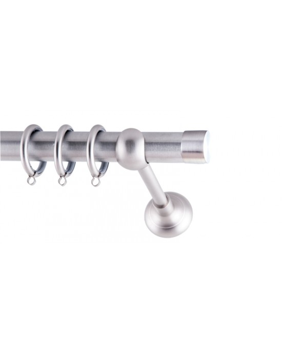 CURTAIN WOOD TAPA FRANS Φ25 NICKEL MAT WITH NICKEL MATT ACCESSORIES Φ1,60