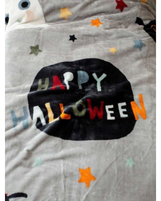 Κουβέρτα Βελουτέ Μονή 160x220  Happy Halloween NIMA HOME