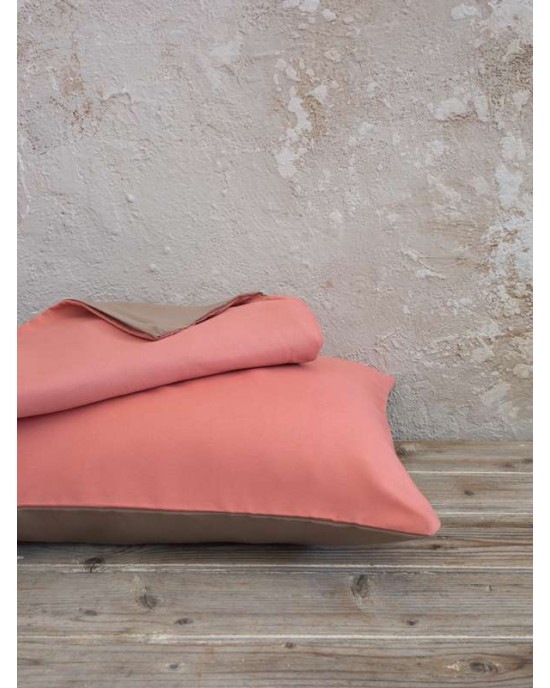 Σετ Παπλωματοθήκη Μονή Abalone  Brown / Terracotta 160x240+52x70 NIMA HOME Duvet Covers