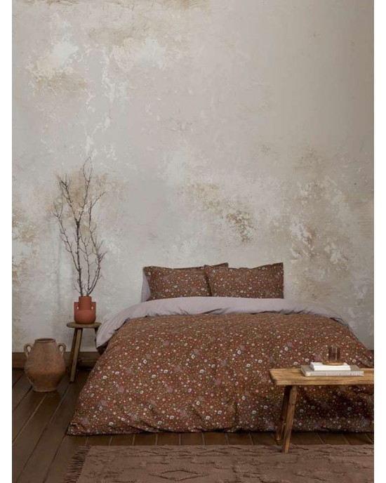 Σετ Παπλωματοθήκη Μονή  Wildflower 160x240+52x70 NIMA HOME Duvet Covers